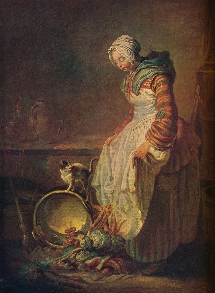 Jean Siméon Chardin - Donna con gattino